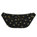 Black And Gold Snowflake Pattern Print Fanny Pack