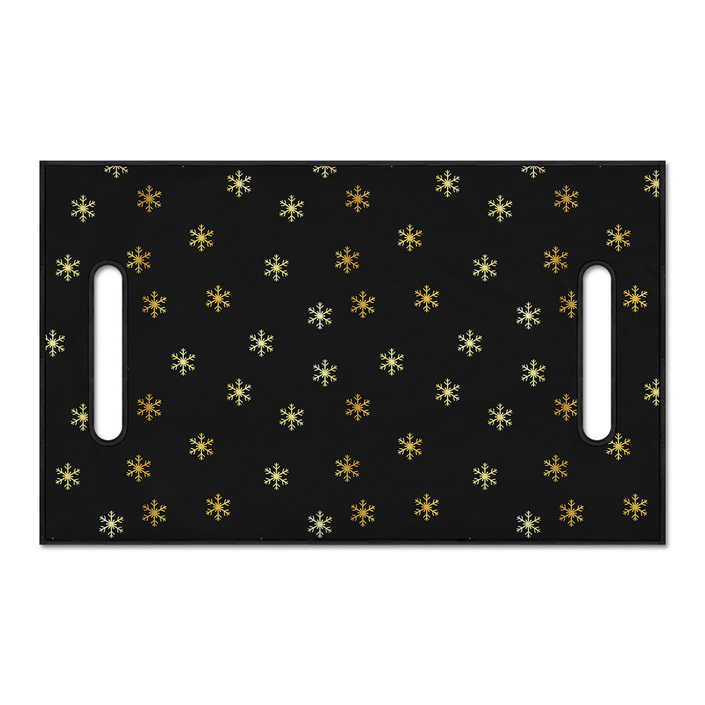 Black And Gold Snowflake Pattern Print Golf Cart Seat Cover