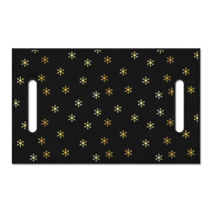Black And Gold Snowflake Pattern Print Golf Cart Seat Cover