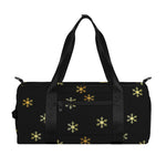 Black And Gold Snowflake Pattern Print Gym Bag