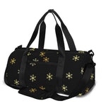 Black And Gold Snowflake Pattern Print Gym Bag