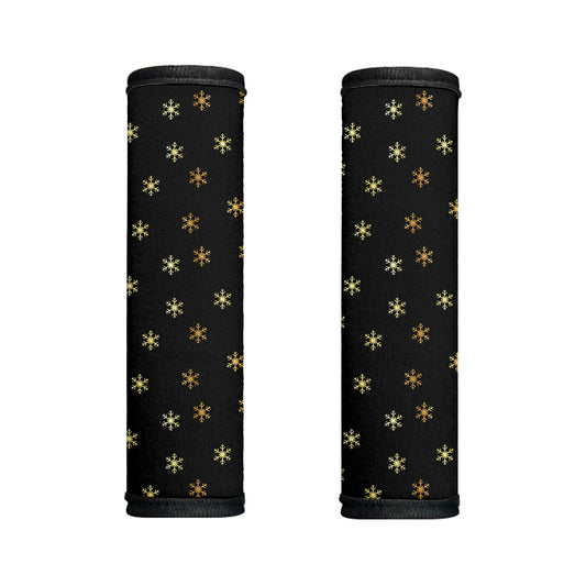 Black And Gold Snowflake Pattern Print Handle Covers