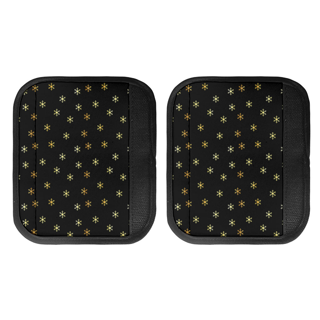 Black And Gold Snowflake Pattern Print Handle Covers