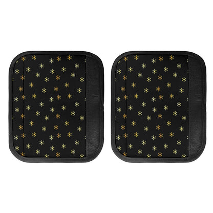 Black And Gold Snowflake Pattern Print Handle Covers