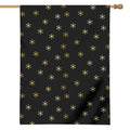 Black And Gold Snowflake Pattern Print House Flag