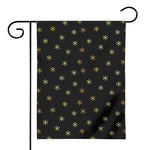 Black And Gold Snowflake Pattern Print House Flag