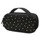 Black And Gold Snowflake Pattern Print Insulin Cooler Travel Case