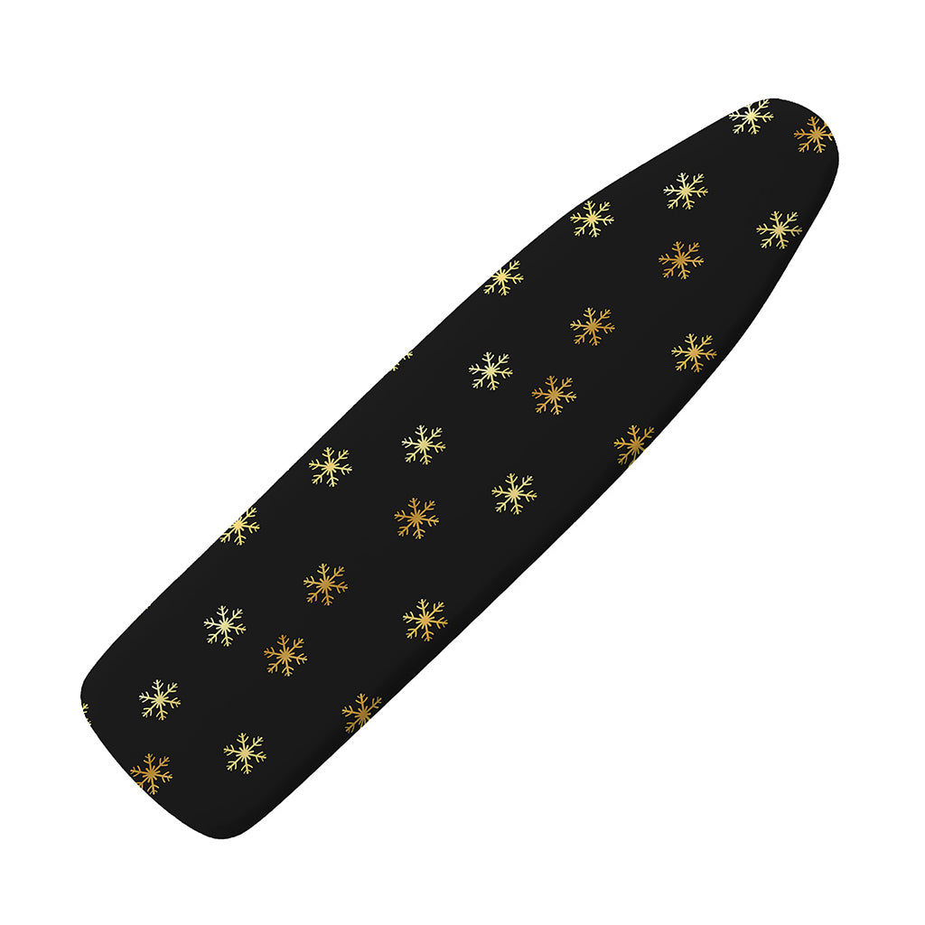 Black And Gold Snowflake Pattern Print Ironing Board Cover