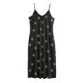 Black And Gold Snowflake Pattern Print Jersey Midi Cami Dress