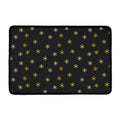 Black And Gold Snowflake Pattern Print Kitchen Mat
