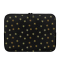 Black And Gold Snowflake Pattern Print Laptop Sleeve