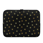 Black And Gold Snowflake Pattern Print Laptop Sleeve