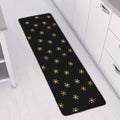 Black And Gold Snowflake Pattern Print Long Kitchen Mat