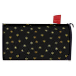 Black And Gold Snowflake Pattern Print Mailbox Cover