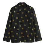 Black And Gold Snowflake Pattern Print Men's Blazer