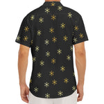 Black And Gold Snowflake Pattern Print Men's Deep V-Neck Shirt