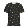 Black And Gold Snowflake Pattern Print Men's Athletic T-Shirt