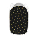 Black And Gold Snowflake Pattern Print Mesh Laundry Hamper