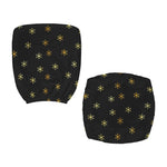 Black And Gold Snowflake Pattern Print Office Chair Cover