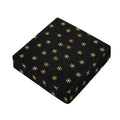 Black And Gold Snowflake Pattern Print Outdoor Seat Cushion Cover