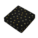 Black And Gold Snowflake Pattern Print Outdoor Seat Cushion Cover