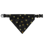 Black And Gold Snowflake Pattern Print Over The Collar Dog Bandana