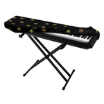 Black And Gold Snowflake Pattern Print Piano Keyboard Cover