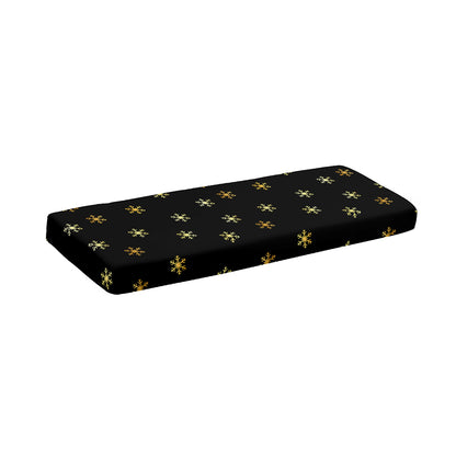 Black And Gold Snowflake Pattern Print Piano Keyboard Cover