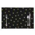 Black And Gold Snowflake Pattern Print Placemat