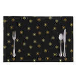 Black And Gold Snowflake Pattern Print Placemat