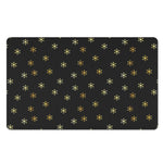 Black And Gold Snowflake Pattern Print Polyester Doormat