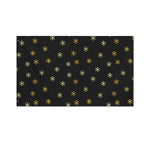 Black And Gold Snowflake Pattern Print Polyester Flag