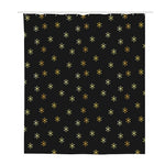 Black And Gold Snowflake Pattern Print Polyester Shower Curtain