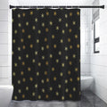 Black And Gold Snowflake Pattern Print Premium Shower Curtain