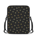 Black And Gold Snowflake Pattern Print Rectangular Crossbody Bag