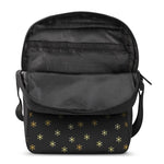 Black And Gold Snowflake Pattern Print Rectangular Crossbody Bag