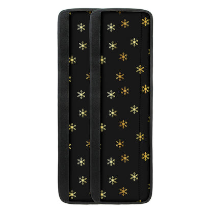 Black And Gold Snowflake Pattern Print Refrigerator Handle Covers