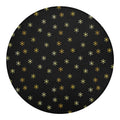 Black And Gold Snowflake Pattern Print Round Blanket