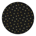 Black And Gold Snowflake Pattern Print Round Floor Mat