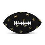 Black And Gold Snowflake Pattern Print Rugby Ball