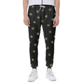 Black And Gold Snowflake Pattern Print Joggers