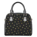 Black And Gold Snowflake Pattern Print Shoulder Handbag