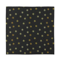 Black And Gold Snowflake Pattern Print Silk Bandana