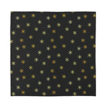 Black And Gold Snowflake Pattern Print Silk Bandana