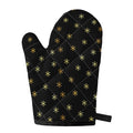 Black And Gold Snowflake Pattern Print Single Oven Mitt