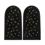 Black And Gold Snowflake Pattern Print Skillet Handle Cover