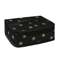 Black And Gold Snowflake Pattern Print Small Lunch Bag