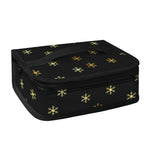 Black And Gold Snowflake Pattern Print Small Lunch Bag