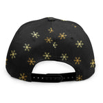 Black And Gold Snowflake Pattern Print Snapback Cap