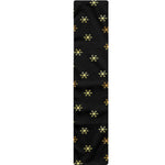 Black And Gold Snowflake Pattern Print Table Runner